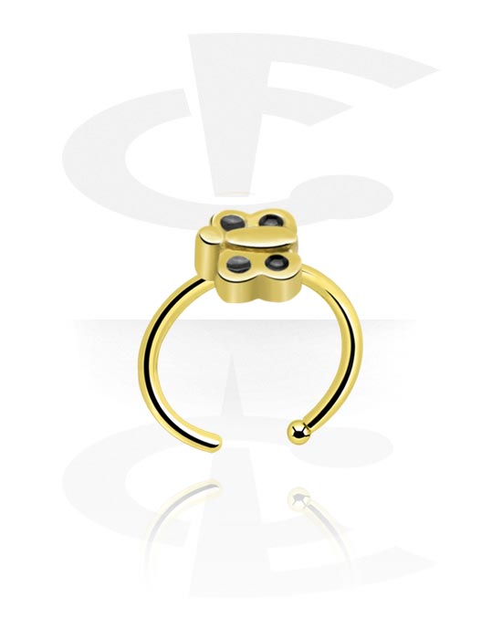 Näspiercingar, Open nose ring (zircon steel, shiny finish) med fjärilsdesign, Zirconstål
