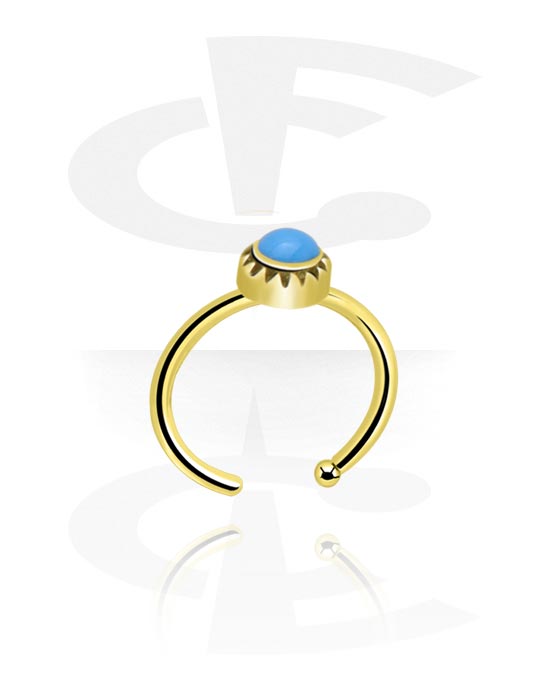 Nose Jewellery & Septums, Open nose ring (zircon steel, shiny finish), Zircon steel