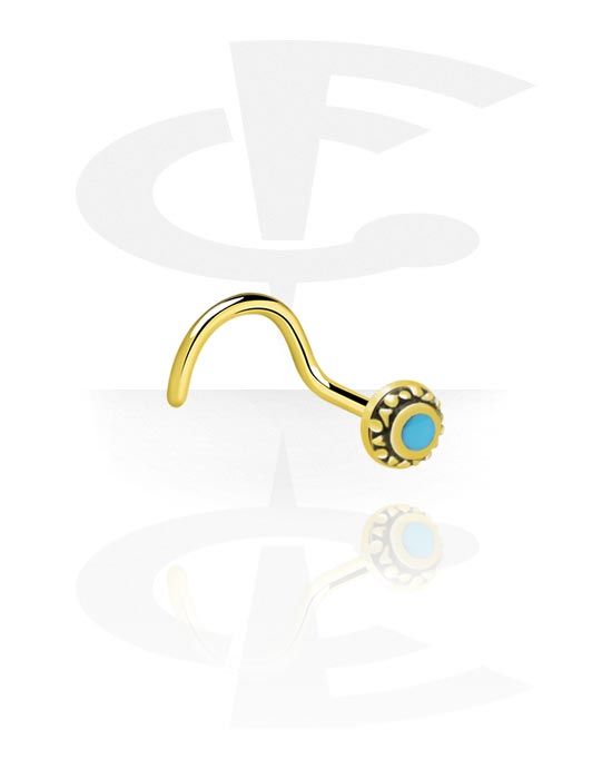 Nose Jewellery & Septums, Curved nose stud (zircon steel, shiny finish), Zircon steel