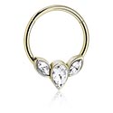 Rinke, Piercing clicker (surgical steel, zircon steel, shiny finish) s/z Kristalni kamni, Cirkonijevo jeklo