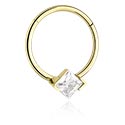 Piercingové kroužky, Piercing clicker (surgical steel, zircon steel, shiny finish) s krystalovým kamínkem, Zirkonová ocel