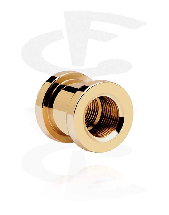 Tunnels & Plugs, X-changer tunnel (surgical steel, gold, shiny finish), Gold Plated Surgical Steel 316L